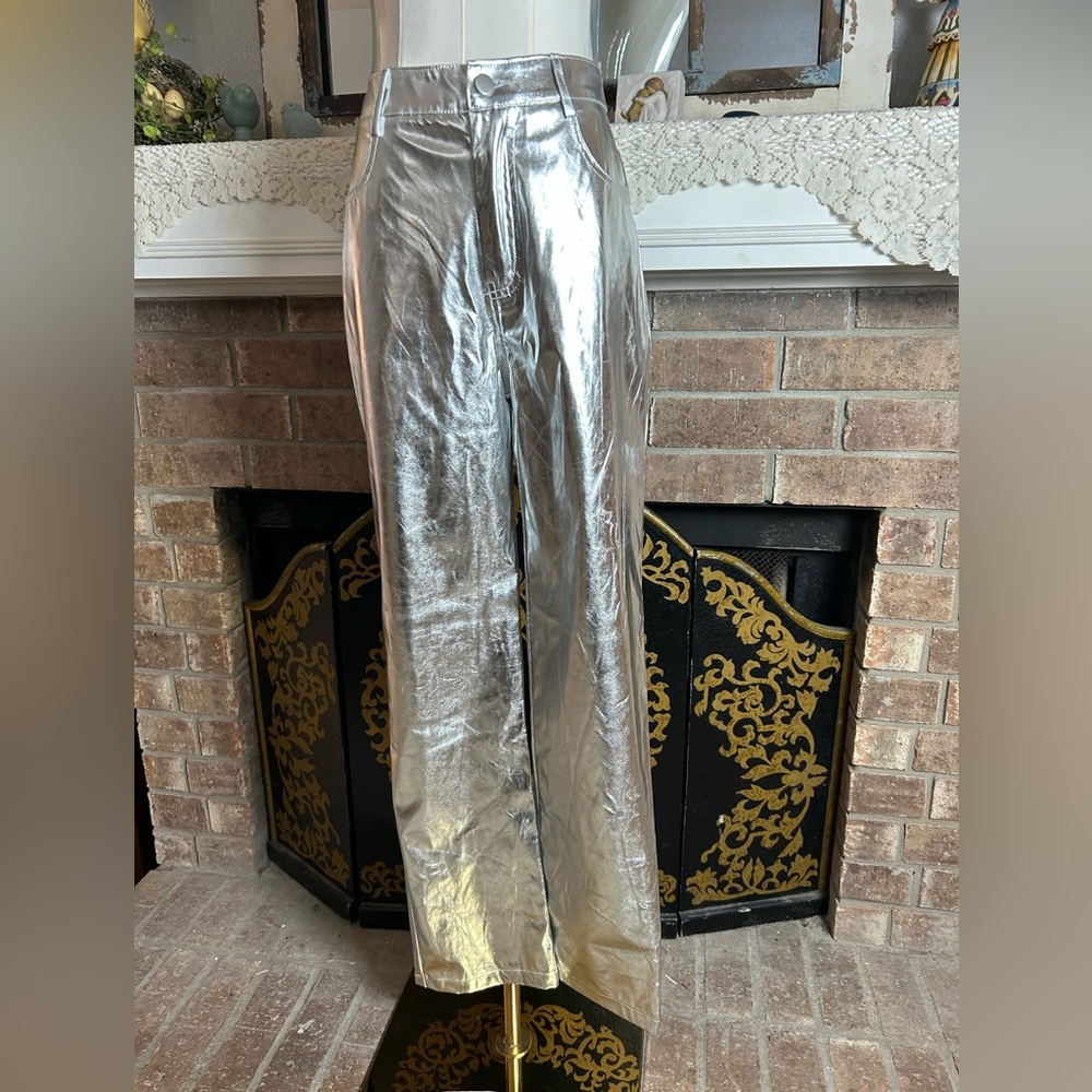 Kiwi Lustrous Silver Pants